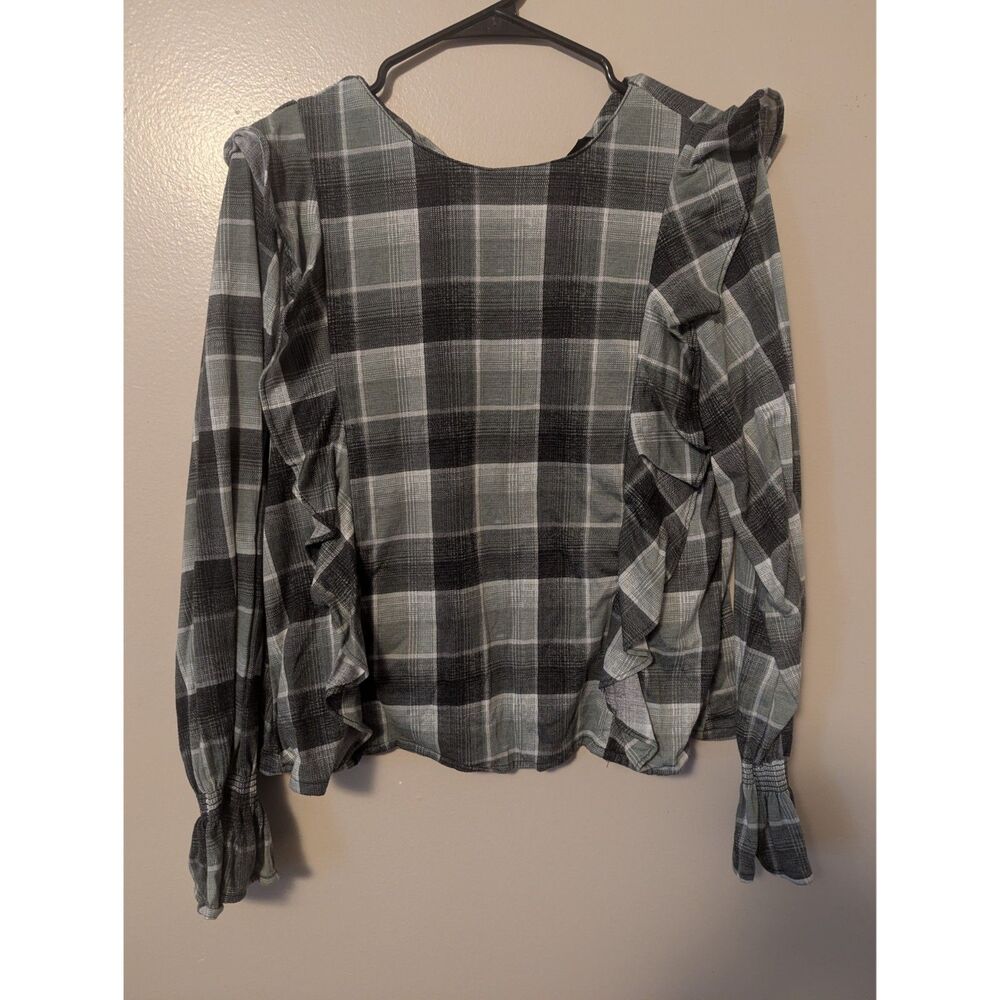 Rue 21 Plaid Ruffle Blouse, Large